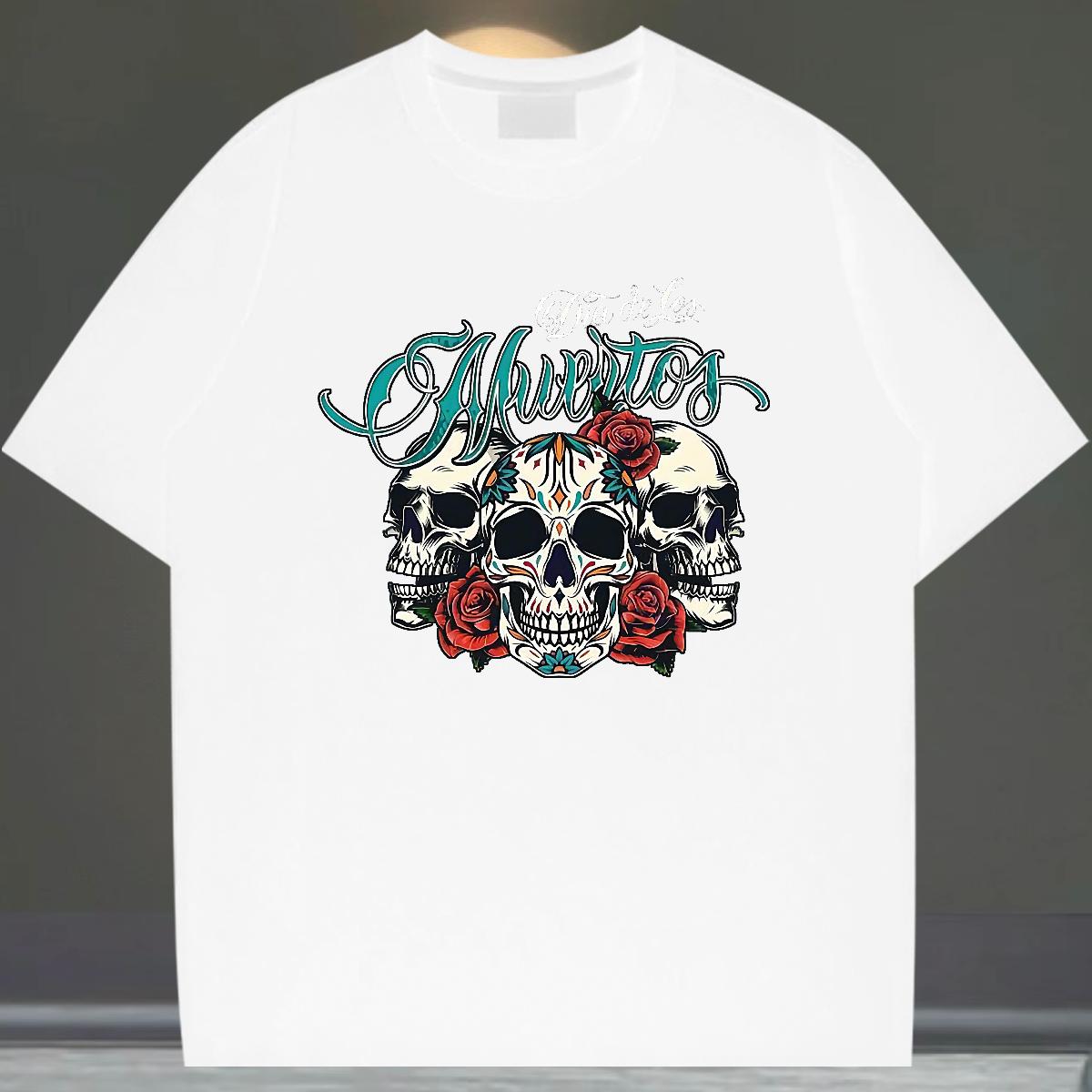 Loose T-Shirts for Men Daily Outfit Cotton O Neck Short Sleeves Mens Tshirts Casual New White Plus Size Tee Shirt