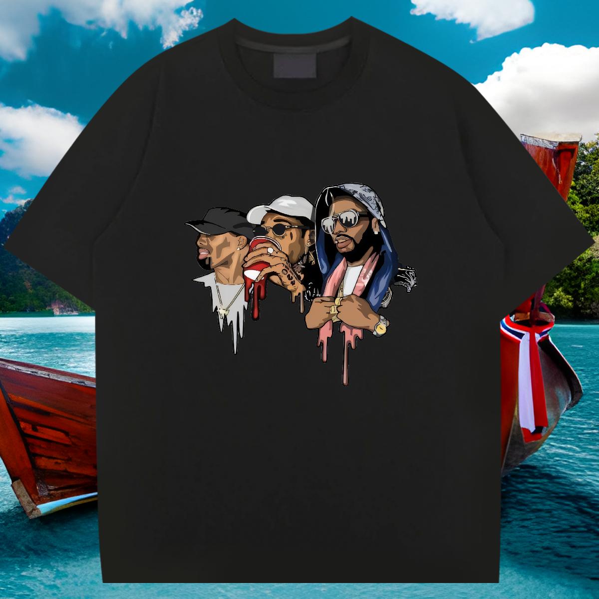 Unisex T shirt Street wear Hip Hop Crew Neck Cotton Mens Tshirts Customized DIY Printed Tops Shirt
