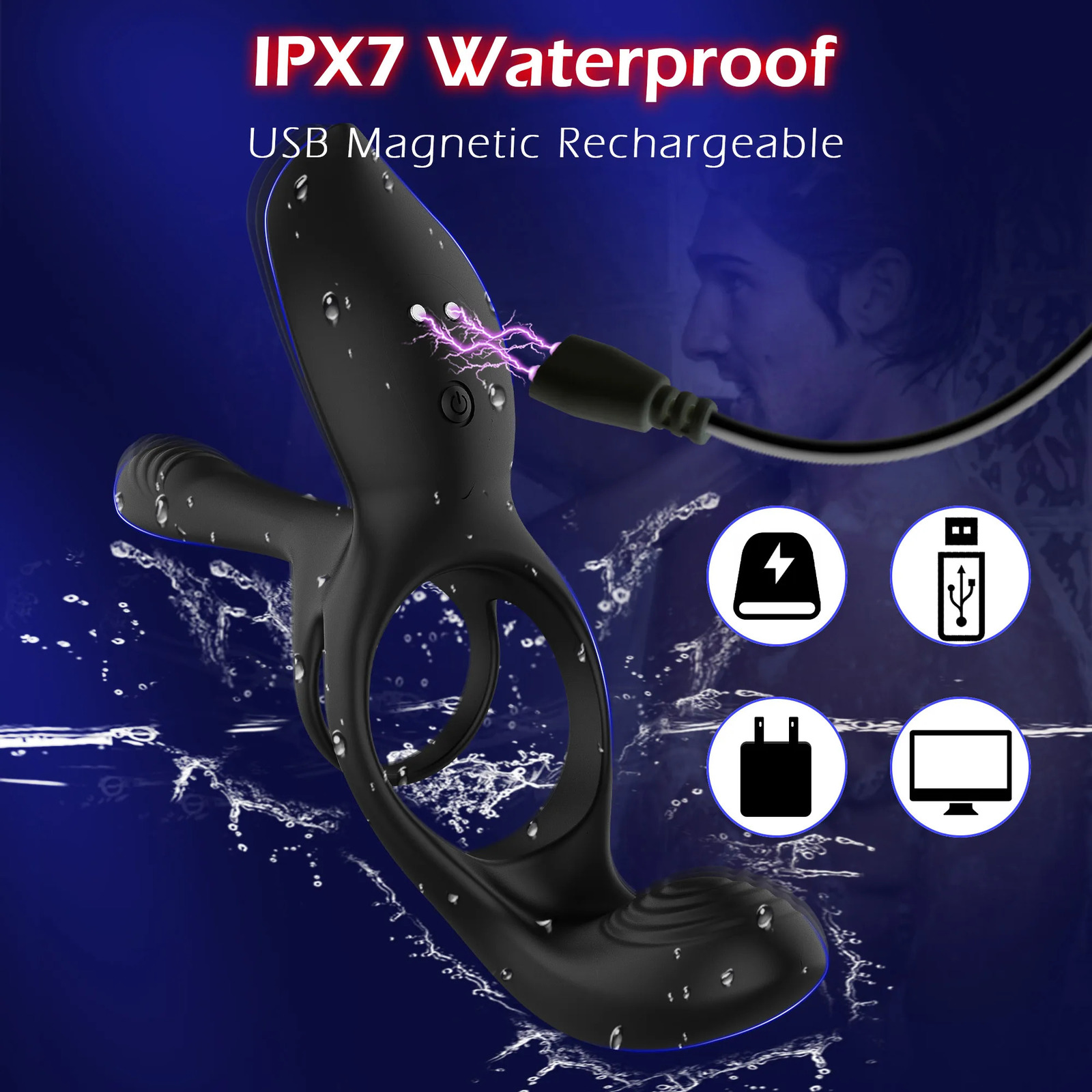 Vibration rooster ring toy adult products for male implantation delaying penis elongation penis enlargement penis sexual products 240516