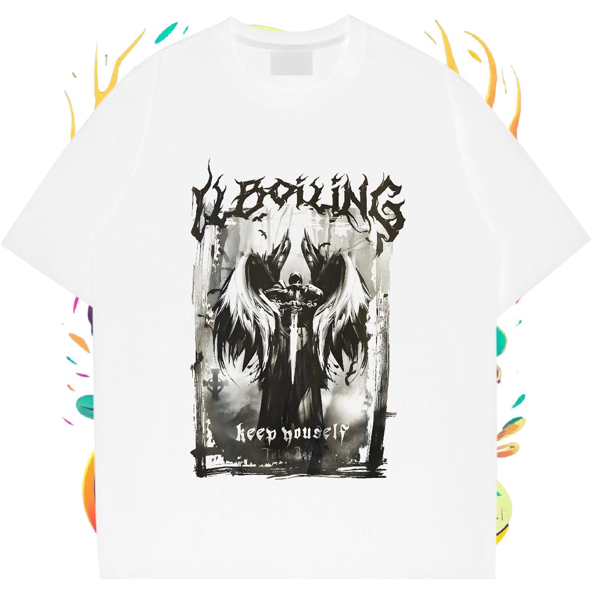 Classic Casual T shirt Anime Couples T Shirts Home Outdoor Crew Neck Cotton Breathable 5A Polos