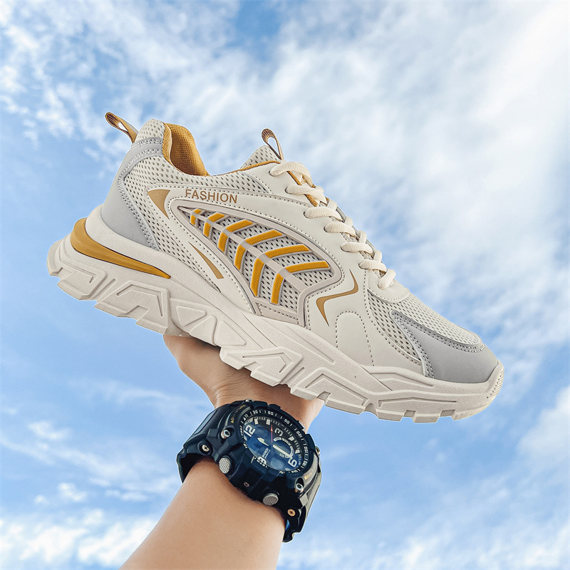 Sports Shoes 2024 Summer New Dad Trendy Shoes Mesh Shoes Breathable Thin Versatile Casual Running Shoes