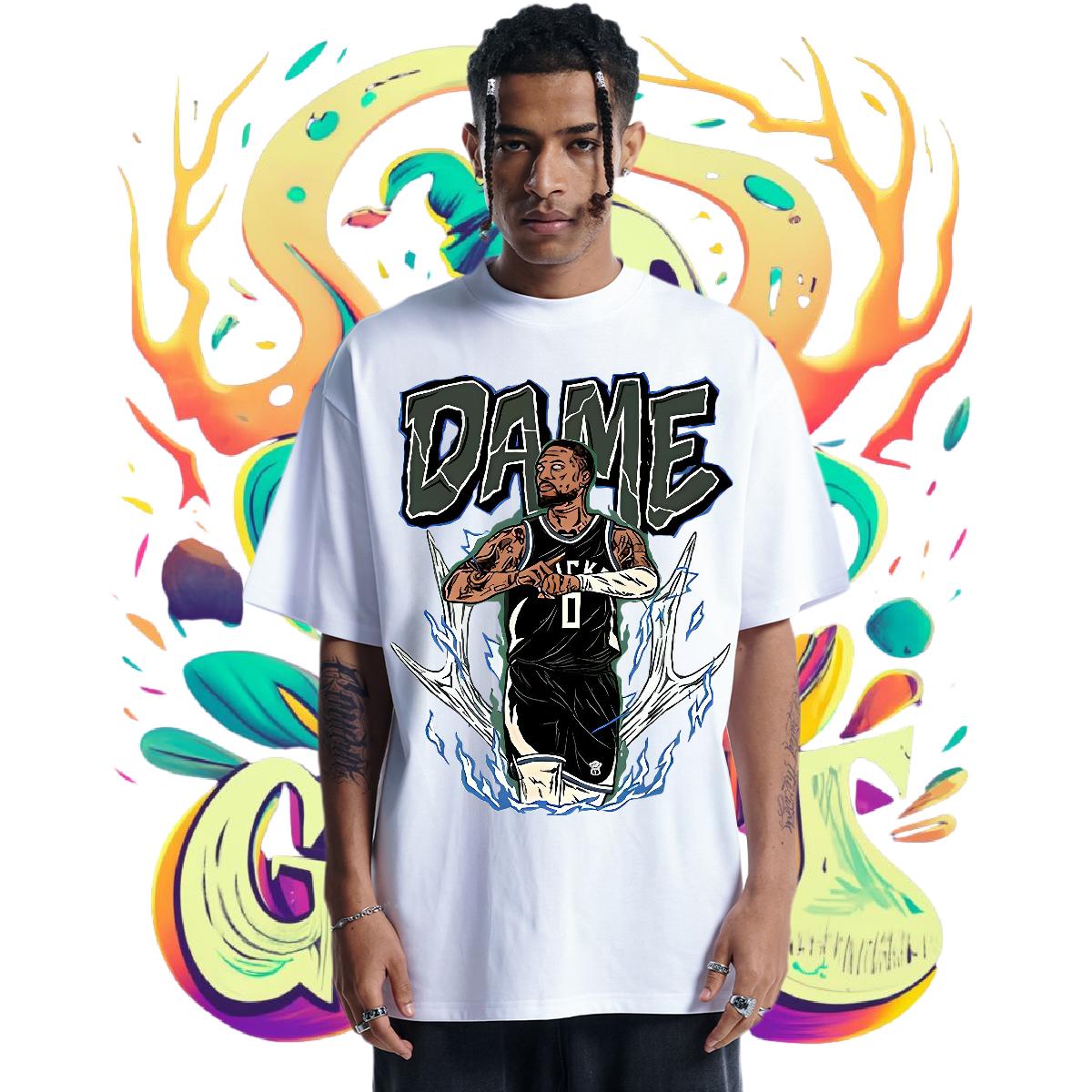 2024 DIY T Shirt For Man Anime Couples T Shirts High Street Hip Hop Breathable Crew Neck Cotton 5A Polos
