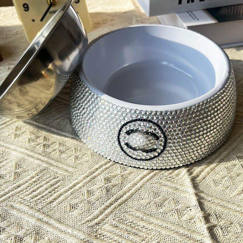 Pets supplies Pet dia inlaid bowl Chaopai corgi Teddy Schnauzer stainless steel tableware drinking cat basin dog basins CSD2406013