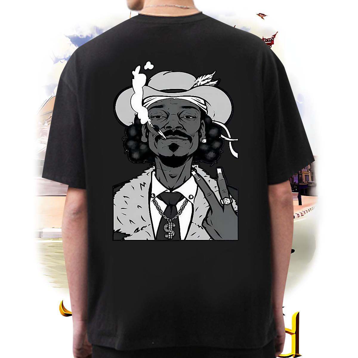 Unisex Men T Shirts Crew Neck Cotton Hip Hop Men Clothes T-Shirt Floral Print Classic Tees
