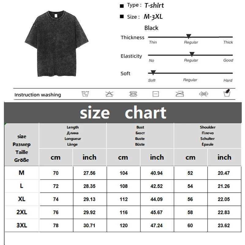 Men's T-Shirts Washed Retro Womens Anime Jojo Strange Adventure Graphic Printed T-shirt Comic Casual T-shirt Loose T-shirt Y240531XLY2
