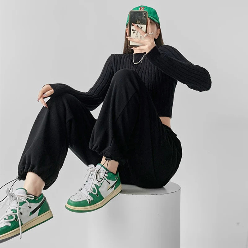 Y2K Pink Baggy Jogger Sweatpants Women Hippie Streetwear Oversize Sports Pants Casual Solid Wide Trousers Harajuku Korean Style 240530
