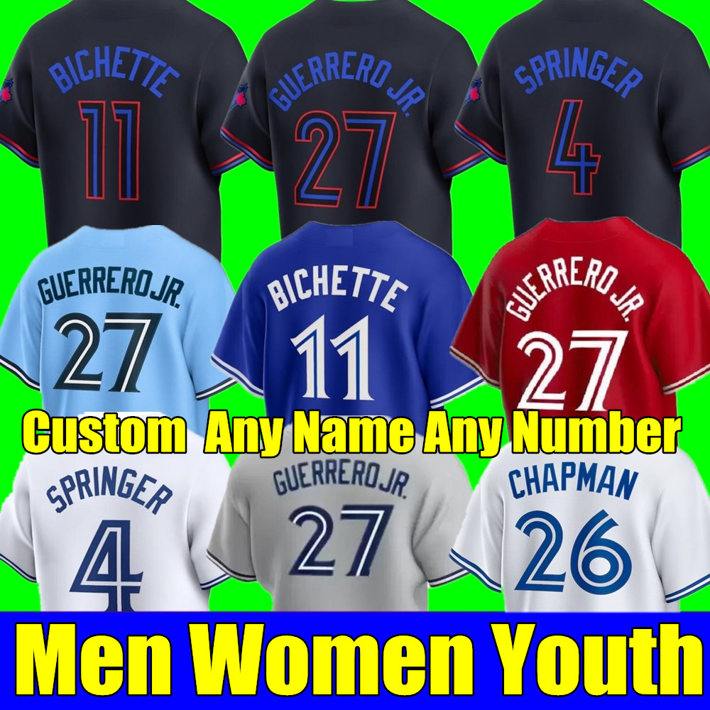 2026 Wold Series Custom S-4XL Vladimir Guerrero Jr. Jerseys Bo Bichette Alejandro Kirk Alek Manoah George Springer Drury BlUE JAYS Gurriel Jr. Men Women Youth