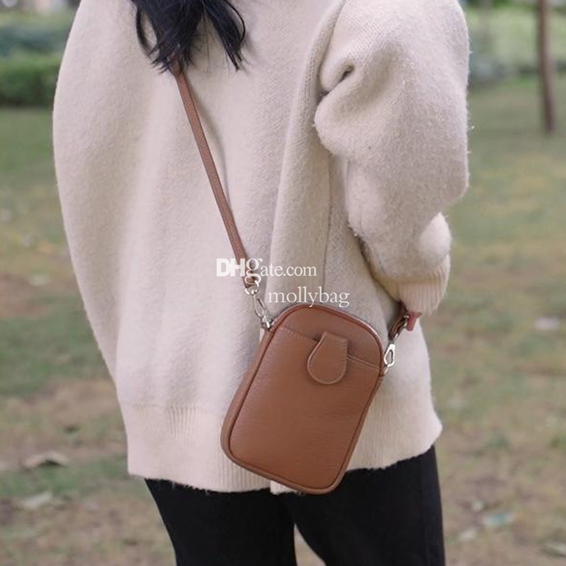 High quality women's designer phone practical crossbody bag cover suitable for wallet card cover Repo fashionable retro leather phone zipper