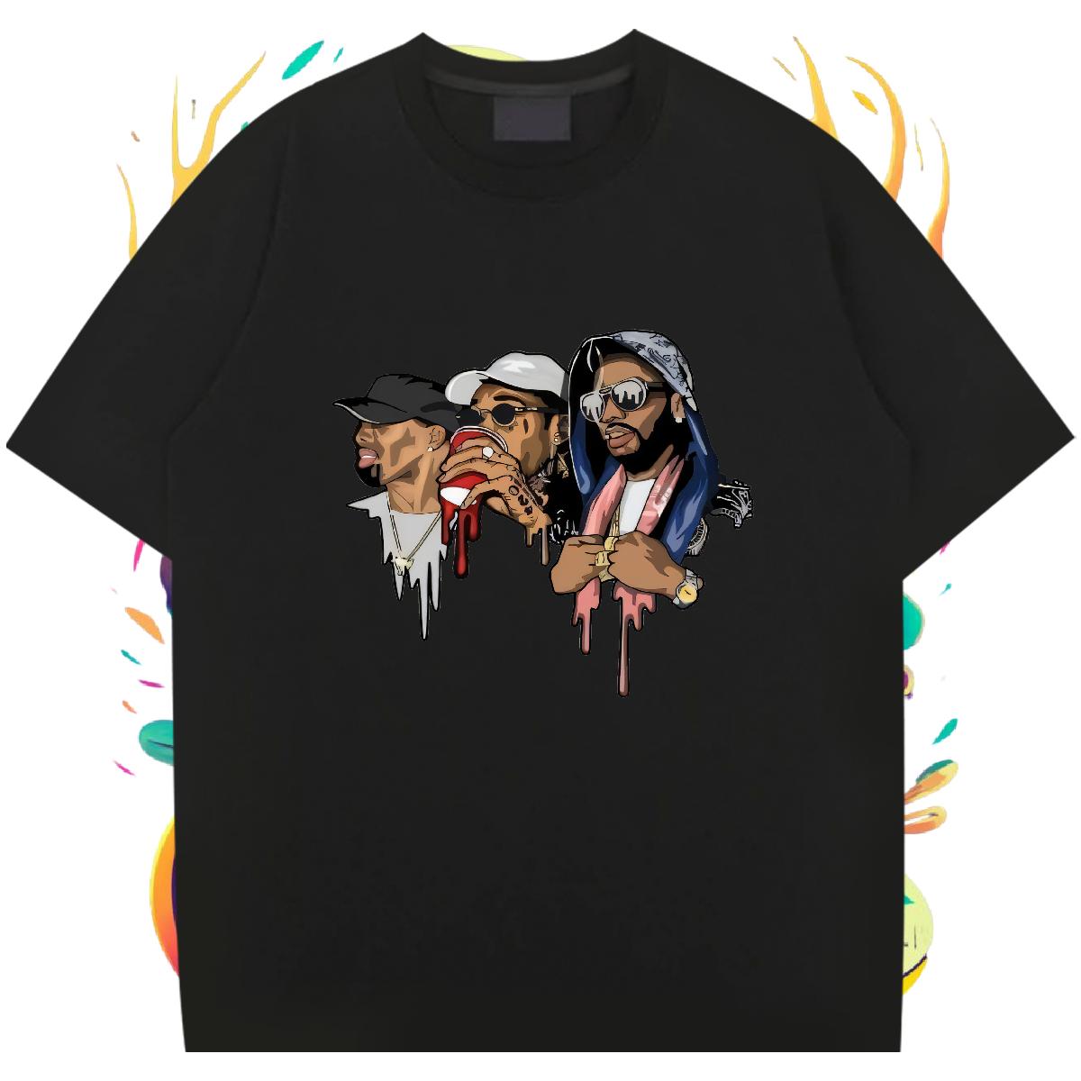 5A Mens T Shirts Anime Printing Street Cotton Breathable Tshirt for Man Woman Fashion Custom Top Tees