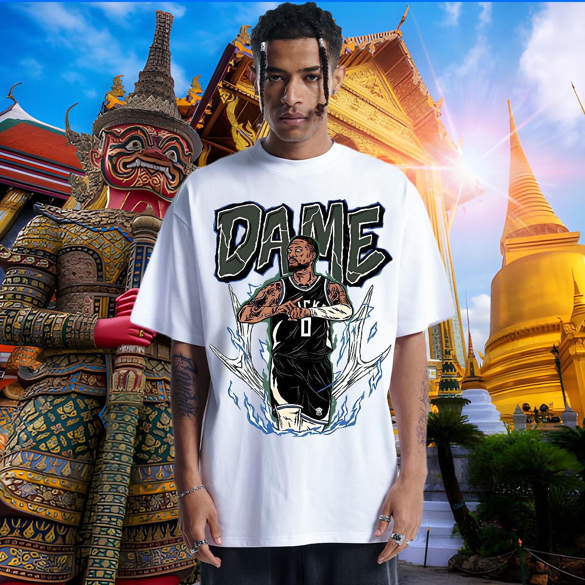 Casual New T shirt Cartoon Print Men Tees Sports Casual Cotton Breathable Short Sleeve Popular Tees Shirts