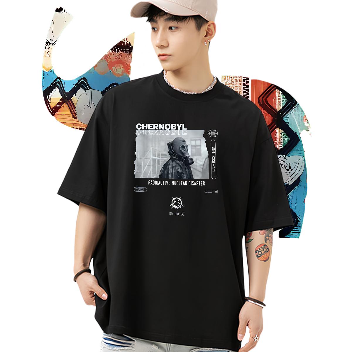Classic Casual Mens T Shirts Breathable Crew Neck Cotton Street Couples T Shirts Anime Print Brand Tops Shirt