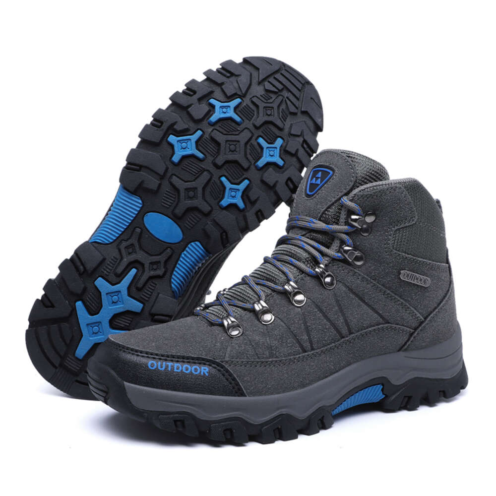 Autumn winter high top men's outdoor non-slip wear-resistant sole hiking shoes c952a