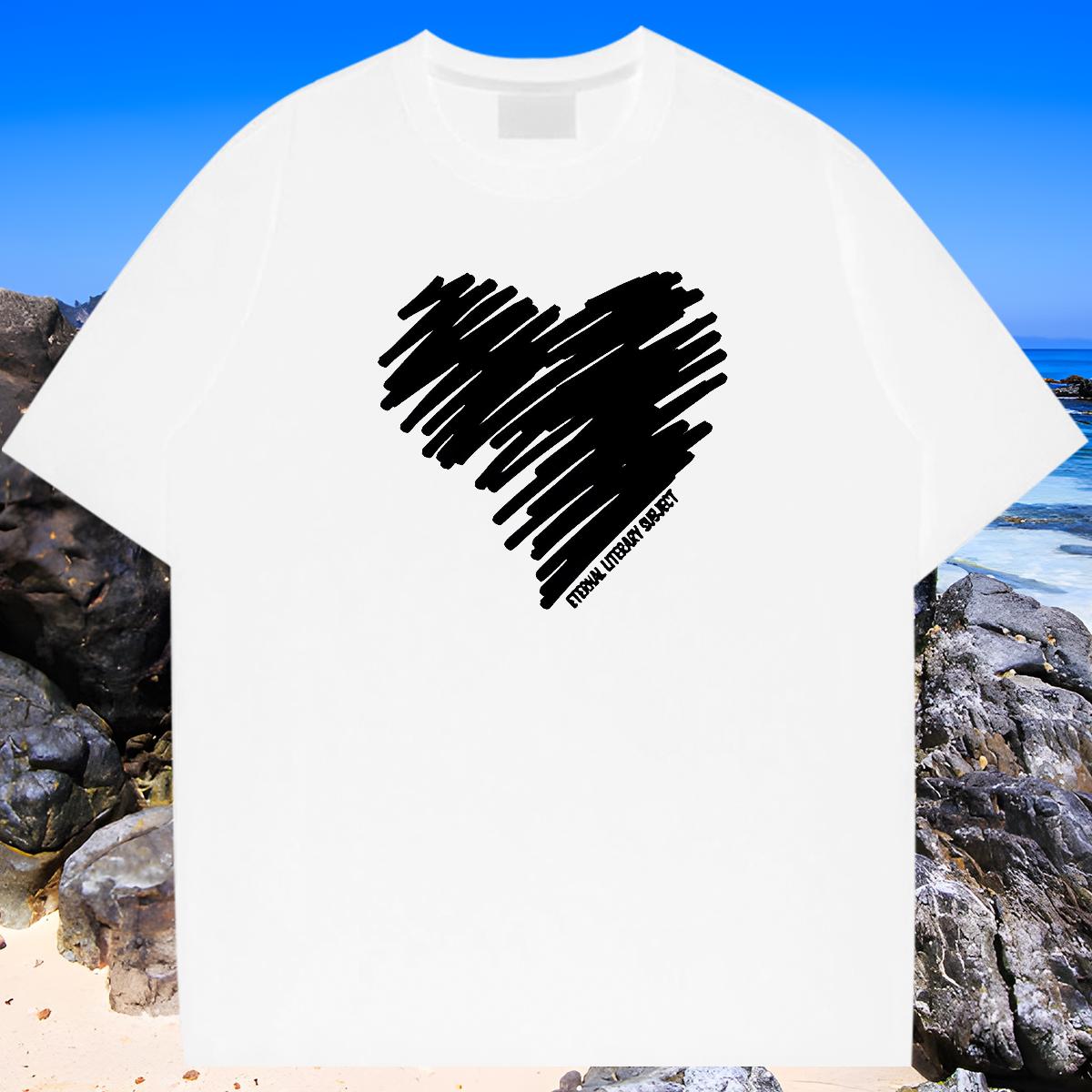 Fashion Casual Mens T Shirts Anime Print Anime Printing Street Couples T Shirts Breathable Crew Neck Soft Tees