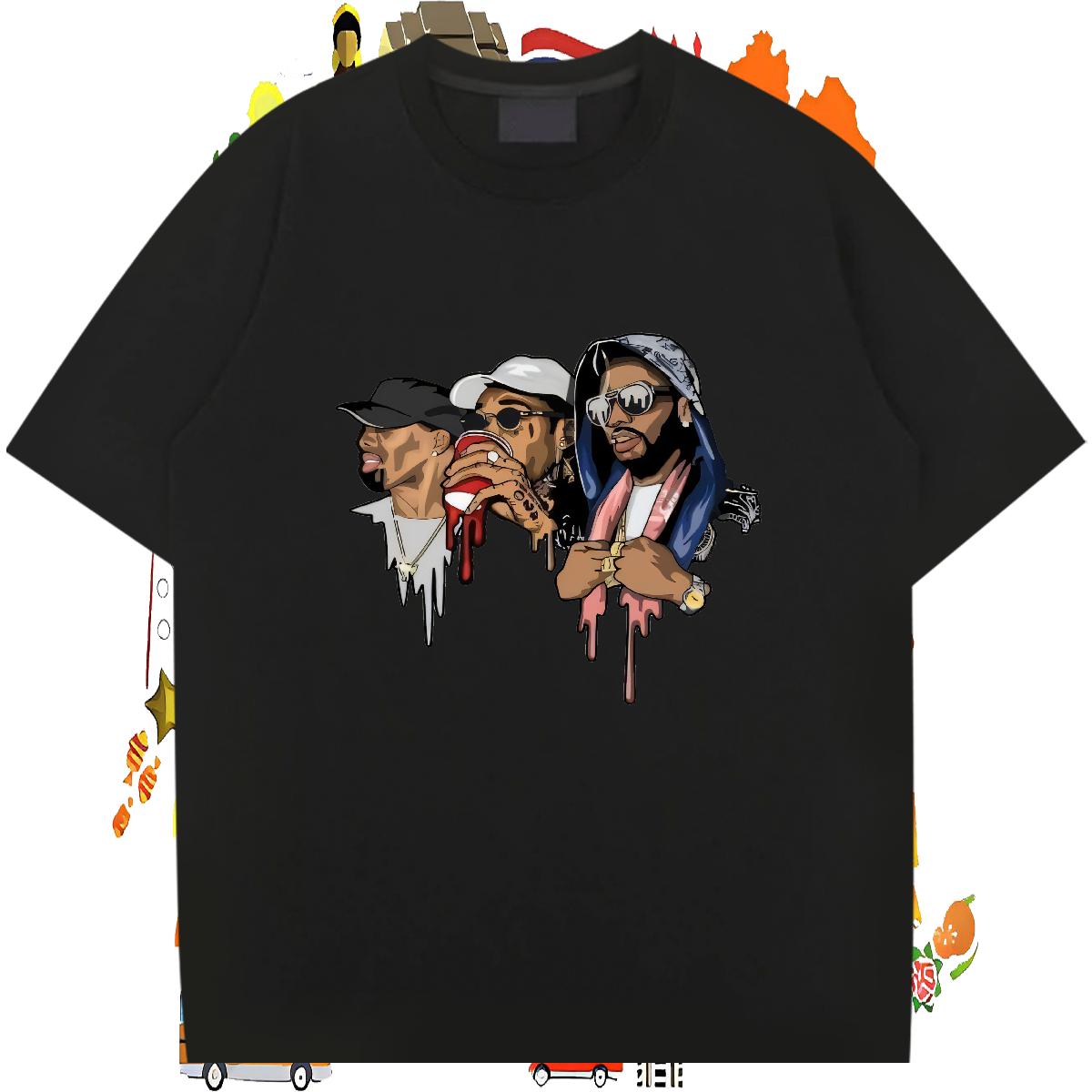 Comfortable T-Shirts for Men High Street Hip Hop Crew Neck Cotton Couples T Shirts Classic Custom Print Plus Size Tops Tees