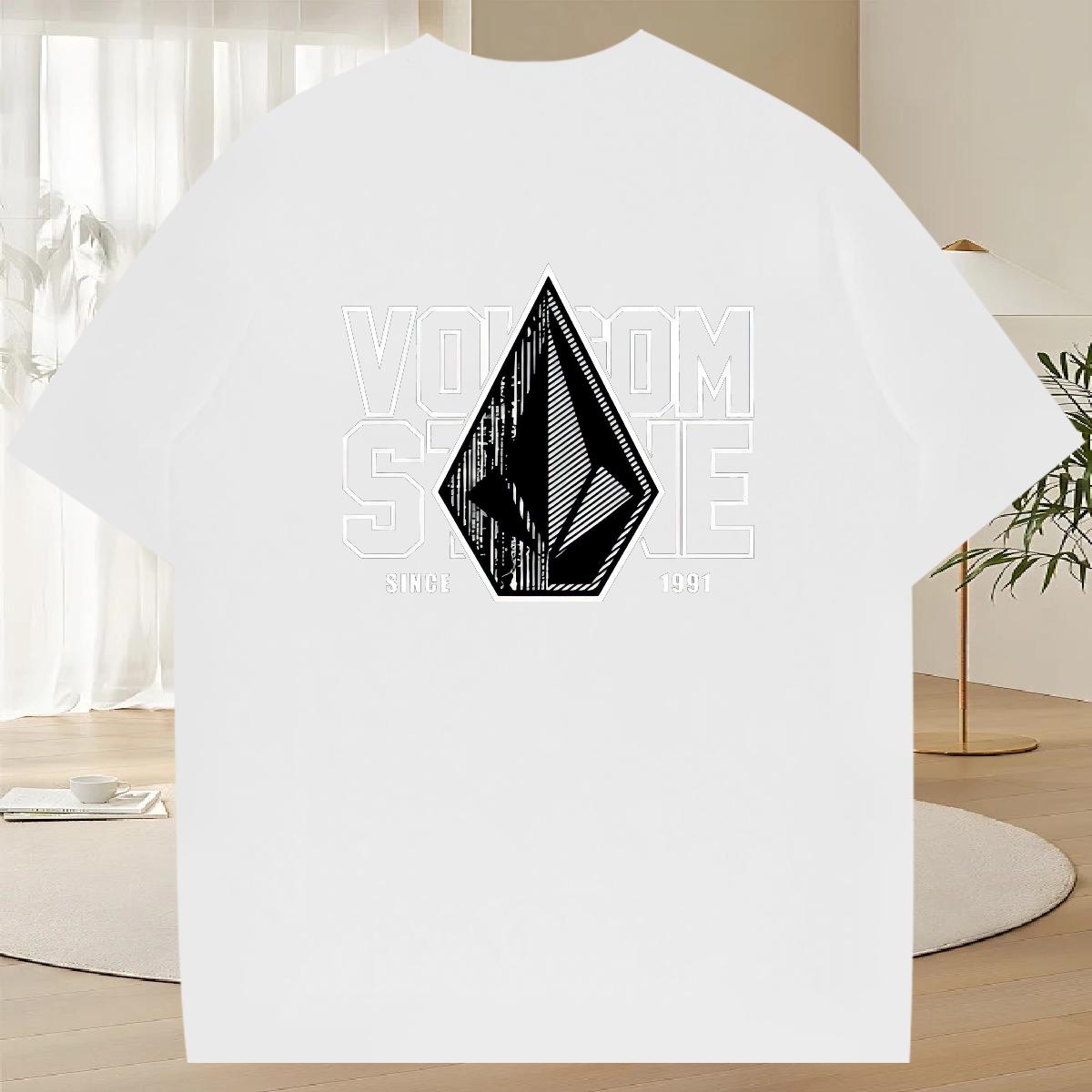5A T Shirt For Man Crew Neck Cotton Breathable Casual Beach Men Tees Customized Print 2024 Summer Tops Shirt