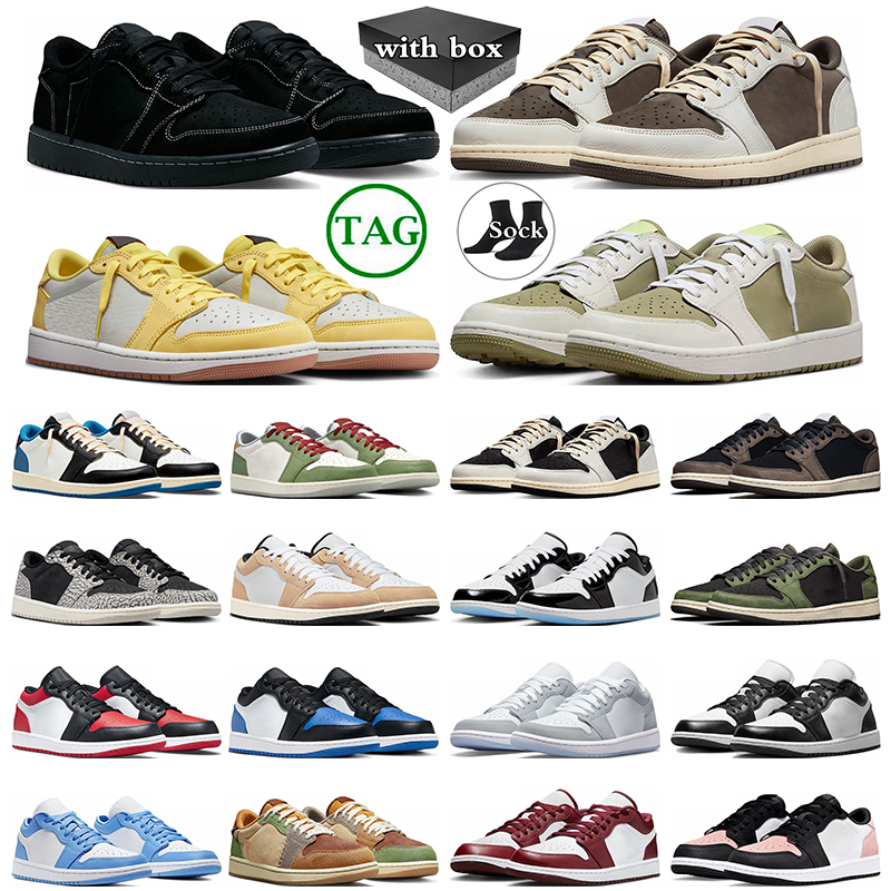With Box 1s low designer shoes 1 for men women Canary Black Phantom Olive Reverse Mocha Bred Toe casual mens sneakers womens trainers