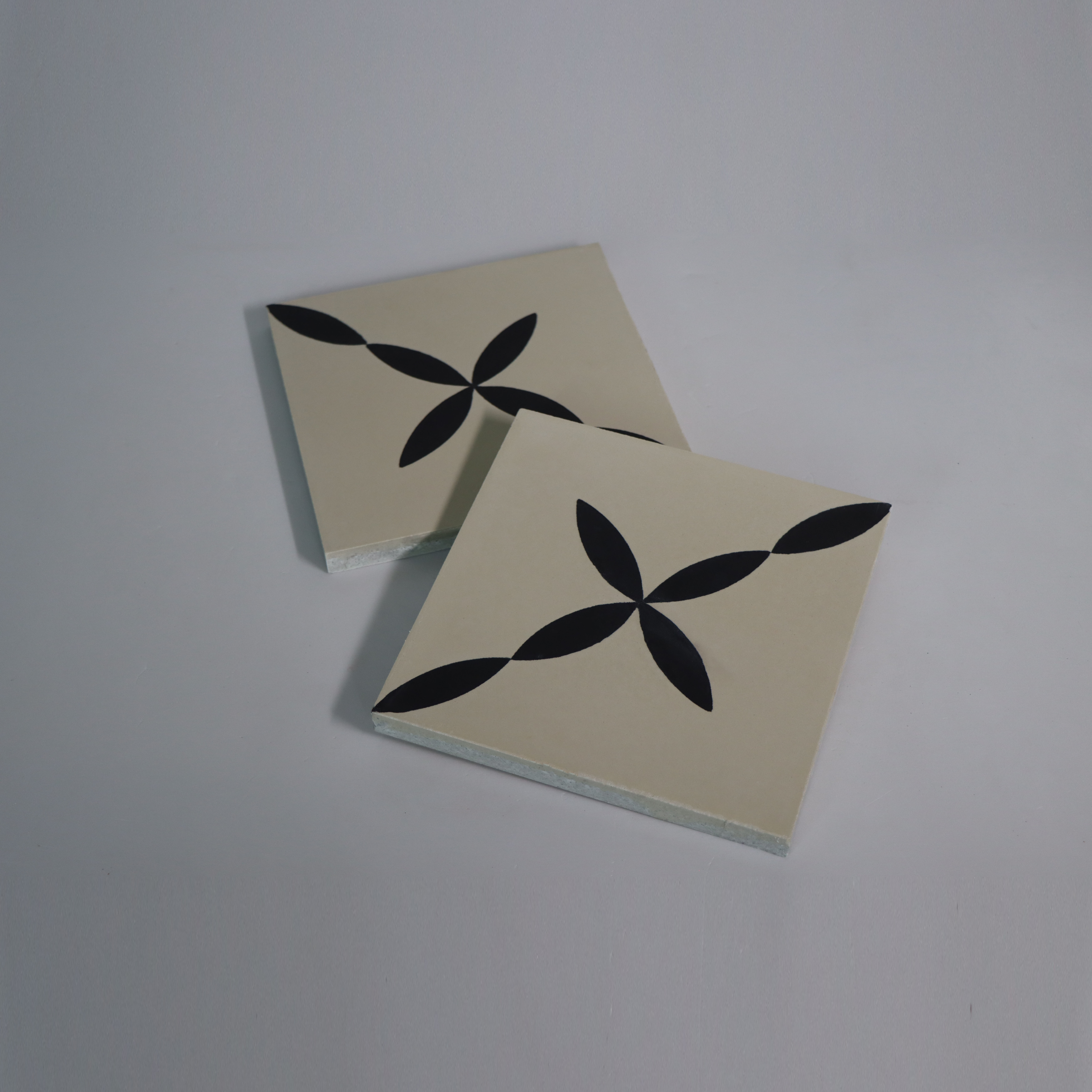 Handmade cement tiles do not require firing black and white pattern splicing