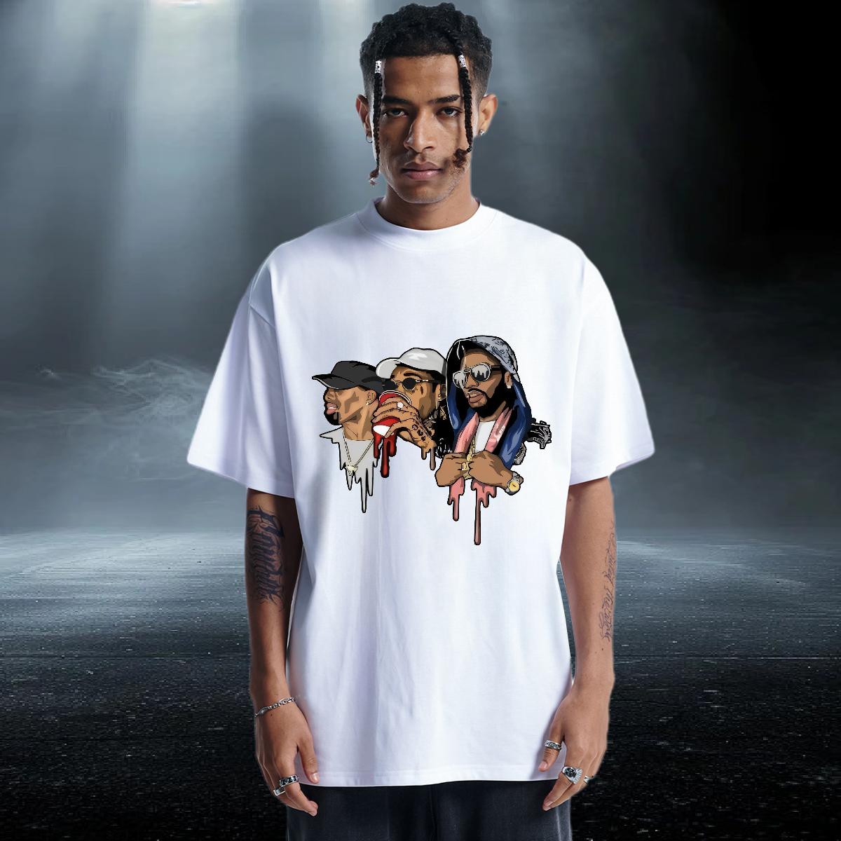 Loose Fit T Shirt For Man Beach Crew Neck Cotton Breathable Mens Tshirts Fashion Designer DIY Printed Tee Shirt