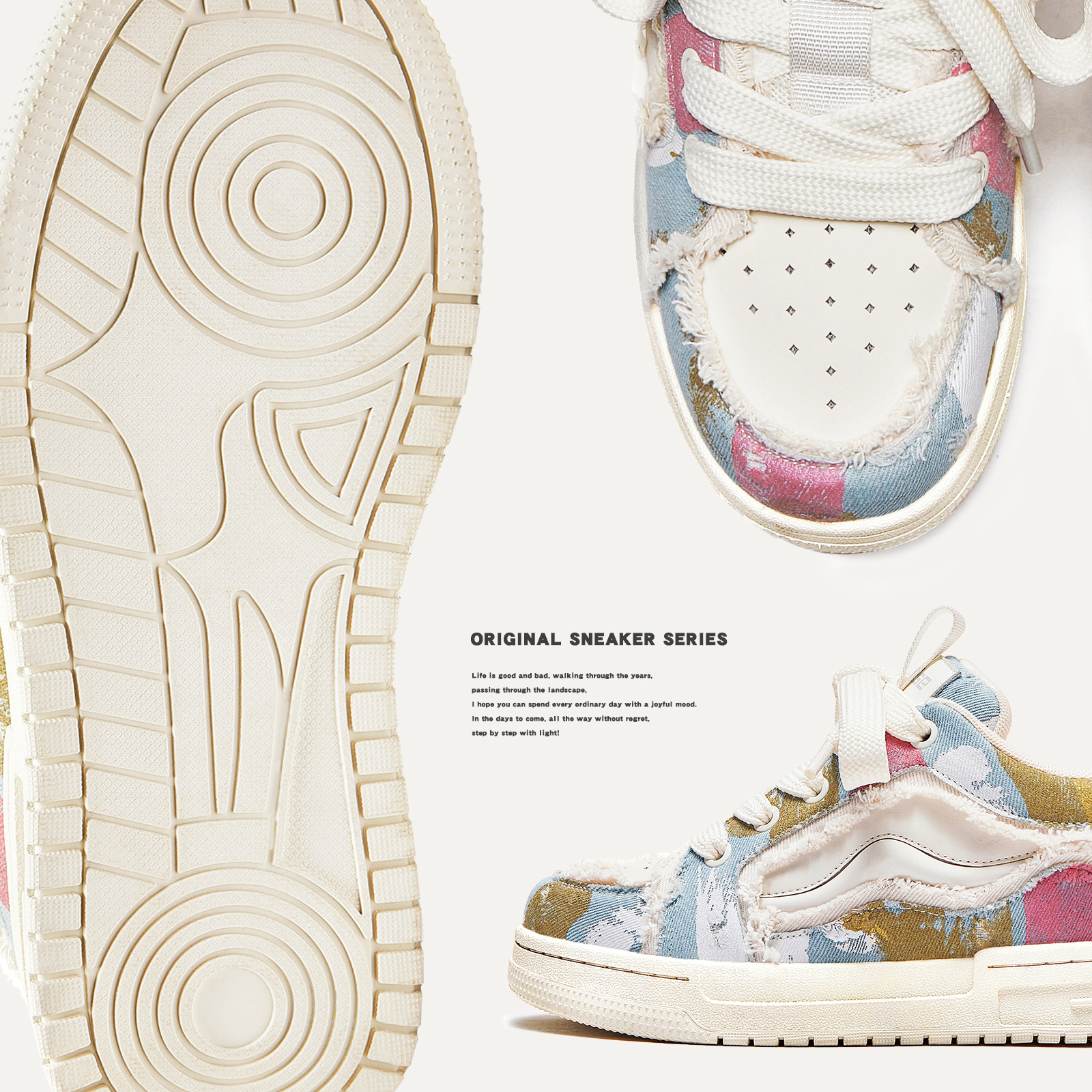 China-Chic lovers Original cowboy graffiti fashion thick soled board street bread men's and women's shoes Lhshoe wo