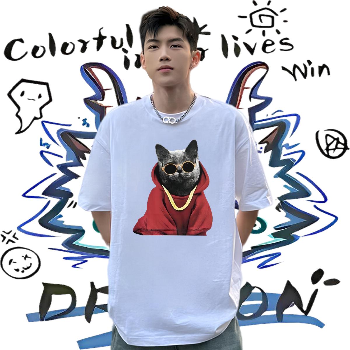 Loose Fit Men T Shirts Casual Daily Wear Cotton Breathable Short Sleeve Mens Tshirts Fashion Design Customized Print Tshirts