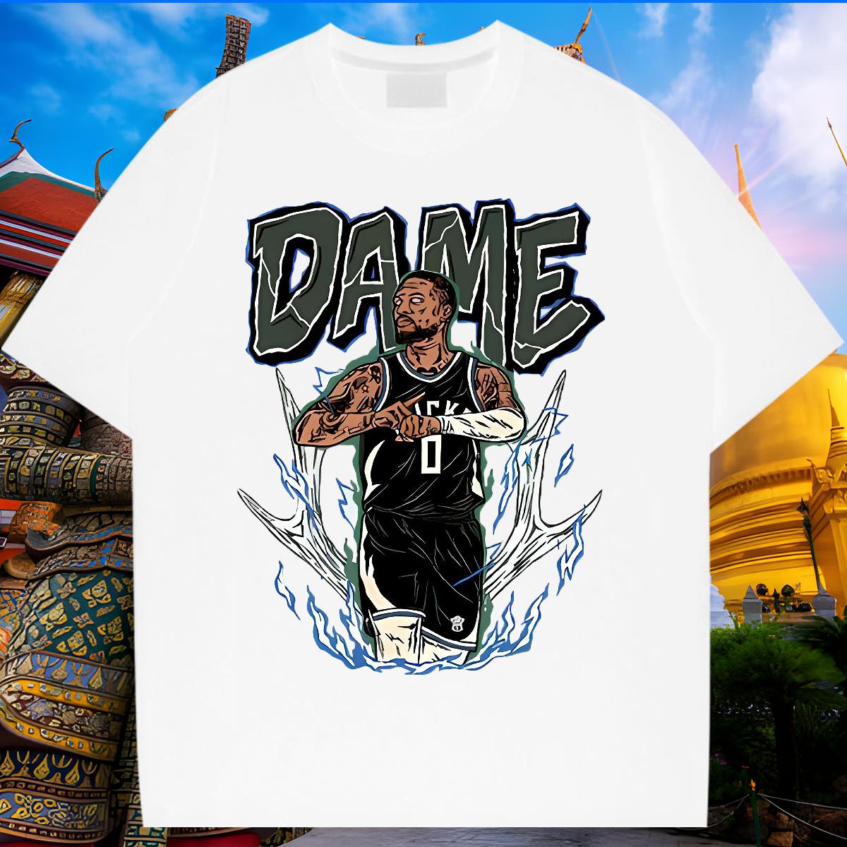 Casual New T shirt Cartoon Print Men Tees Sports Casual Cotton Breathable Short Sleeve Popular Tees Shirts