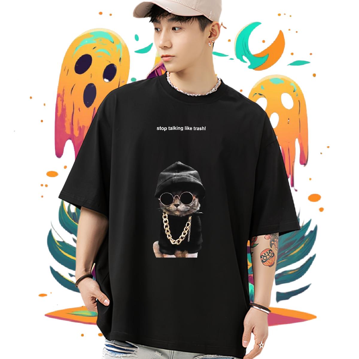 DIY Men T Shirts Round Neck Short Sleeve Daily Outfit Tshirts Black White Designer Tees Shirts
