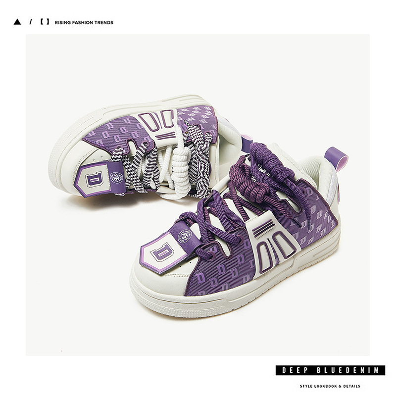And Ddmysports Fashionable Versatile Casual Trendy Double Shoelaces Board Unisex Couple Bread Shoes Outdoor Shoes