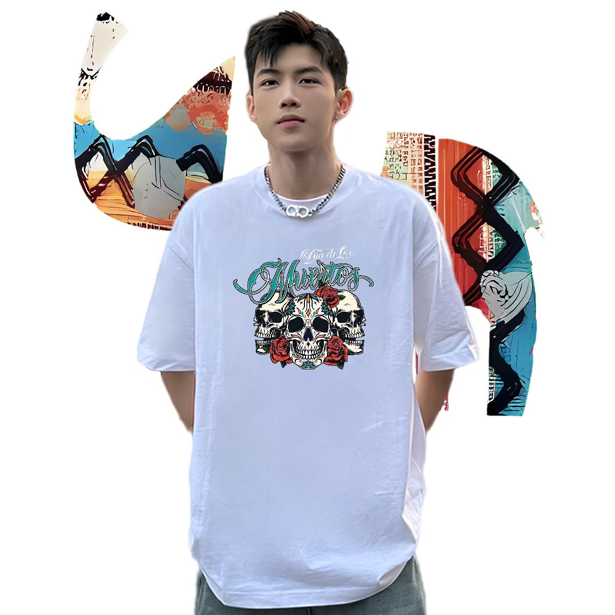 Wholesale Mens T Shirts Street Casual Cotton Breathable Men Clothes T-Shirt Classic Casual Anime Print Tees