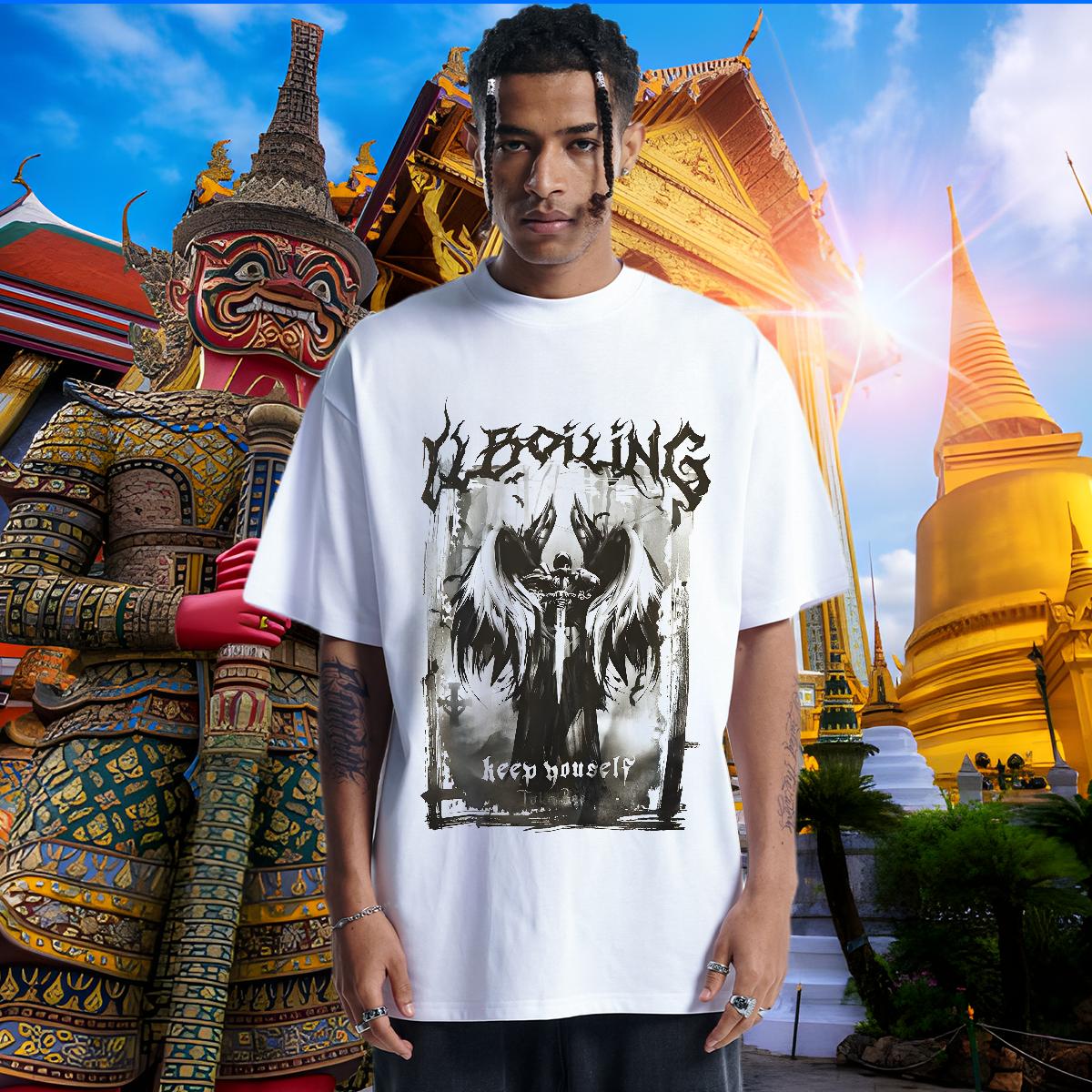 Fashion Design T-Shirts for Men DIY Printed Men Tops Tees Beach Breathable Crew Neck 5A Tops