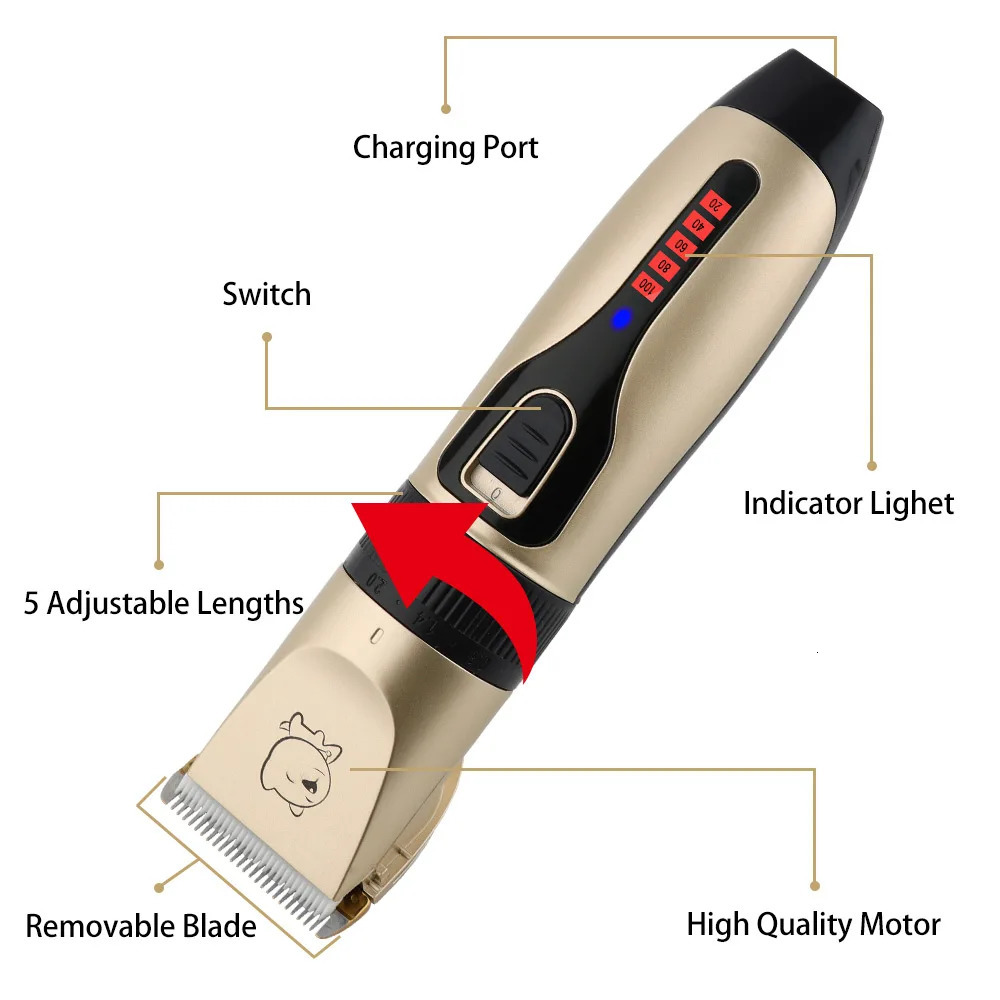 Electric Dog Clippers Professional Pet Hair Trimmer Dogs Grooming Hairdresser Cutter Cat Cutting Remover Machine Kit 240516