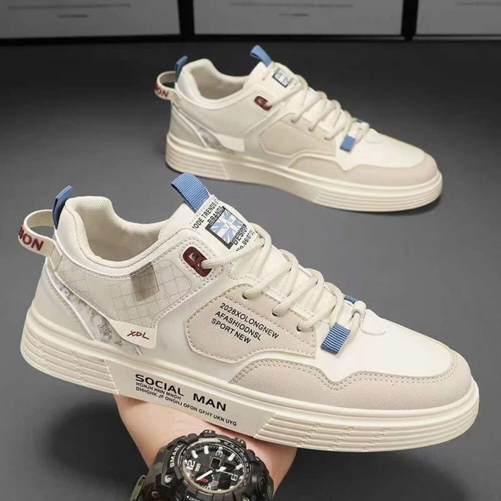 Ddmyoutdoor Mens Casual White Fashion Male Sneakers Flat Breathable Sports Running Shoes Pu Mascuo Outdoo Walking Atillas