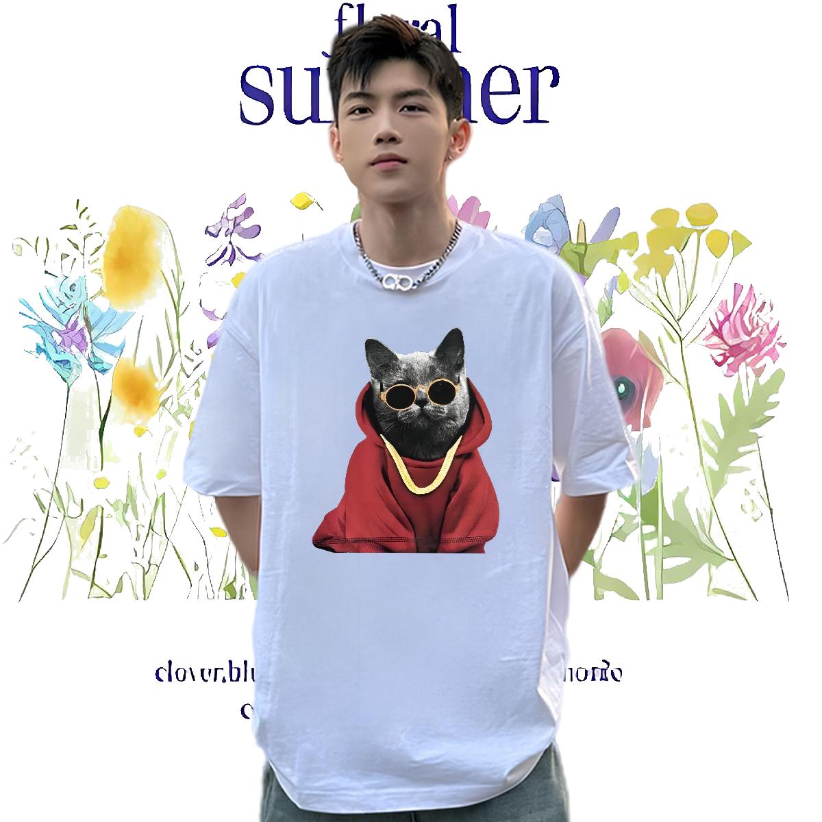 Comfortable Mens T Shirts Anime Printing Street Short sleeve Cotton Soft Men Tees DIY Customized Anime Tee Shirt