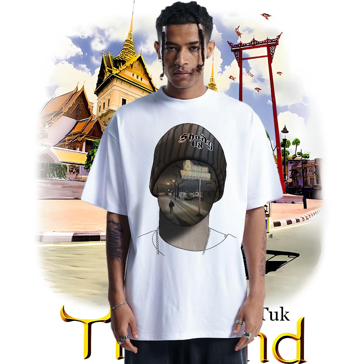 Loose Fit Mens T Shirts Daily Outfit Breathable Short Sleeve Tshirts Customized White Plus Size Tees