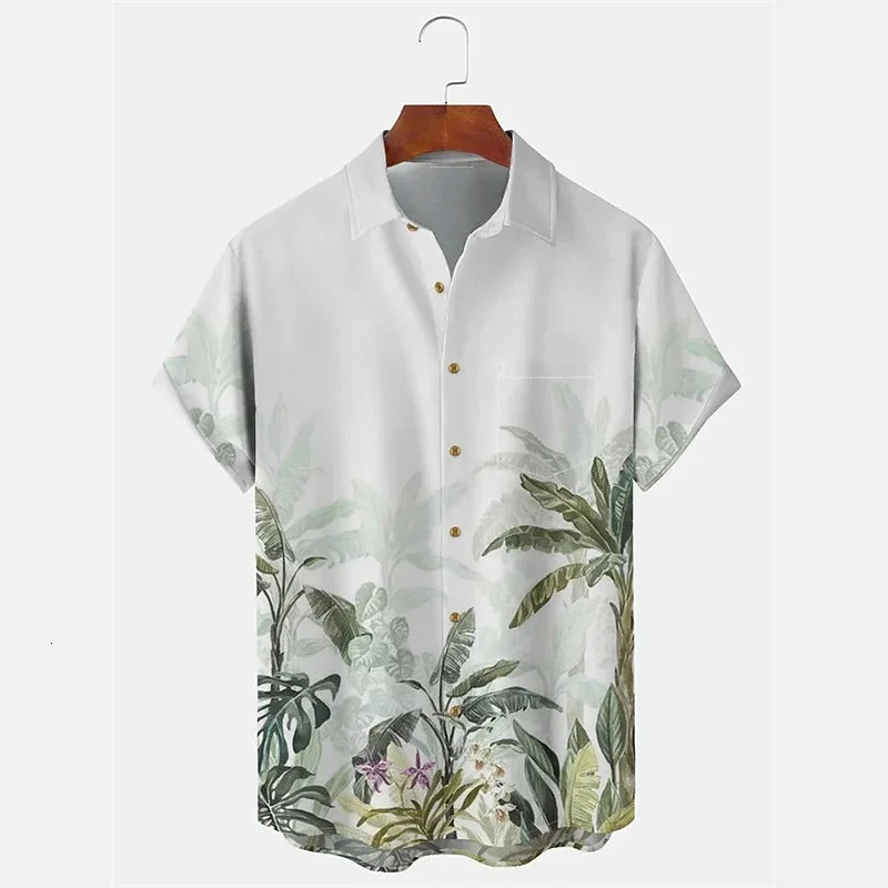 solid color summer shirt mens Hawaiian shirt casual fashion street short sleeve beach holiday party mens pocket shirt 5XL 240529