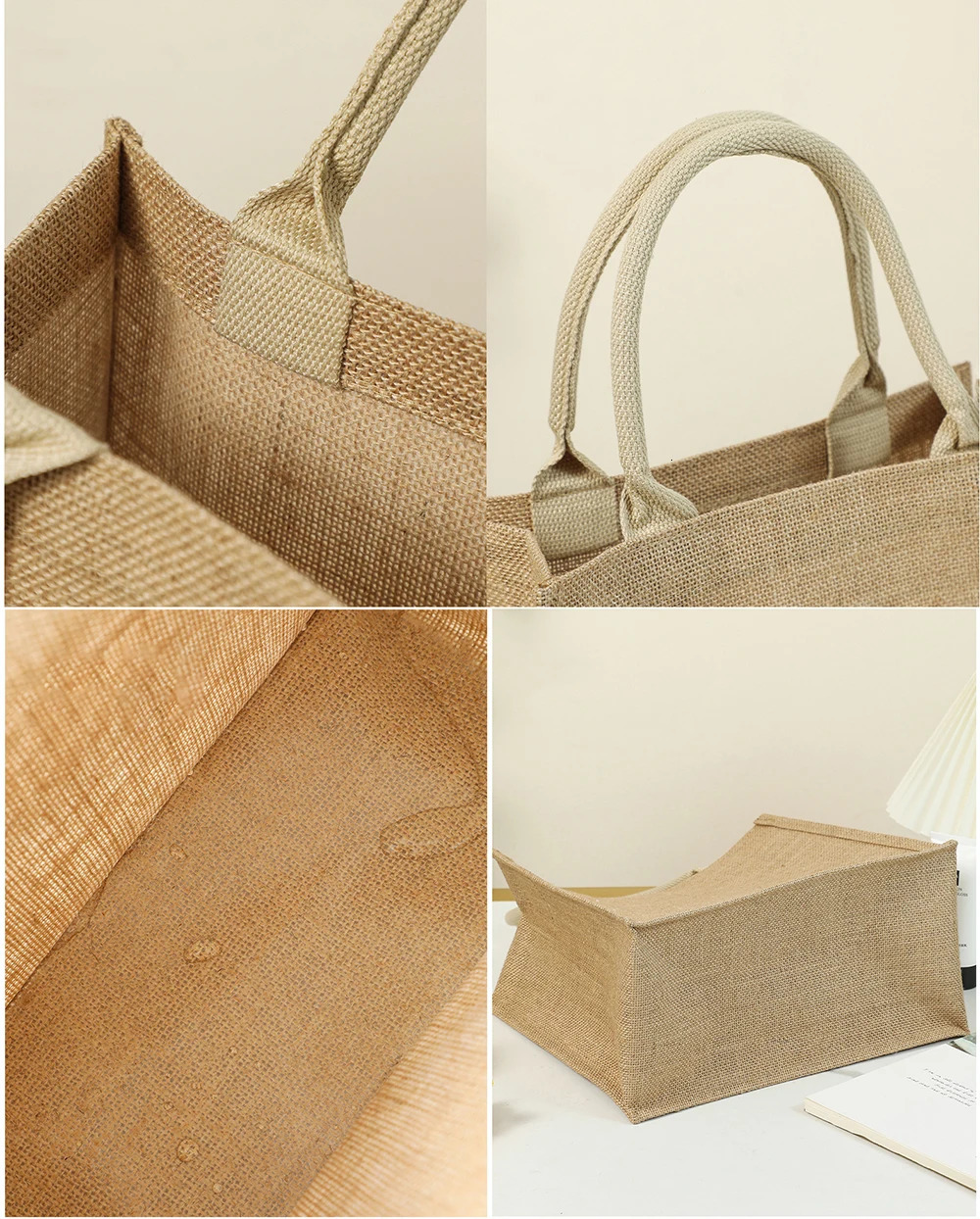 Custom Name Jute Shopping Bag Women Handbag With Handle Waterproof Large Capacity Sundries Storage Personalized Gift Bags 240520bj