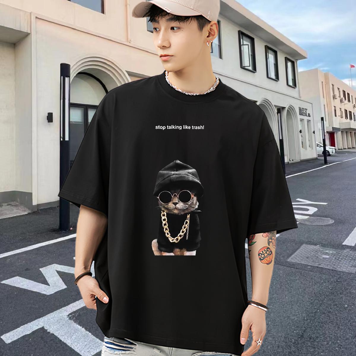 Cool Design T shirt Anime Printing Street Short Sleeve Cotton O-Neck Tshirts Classic Casual Anime Print Wear