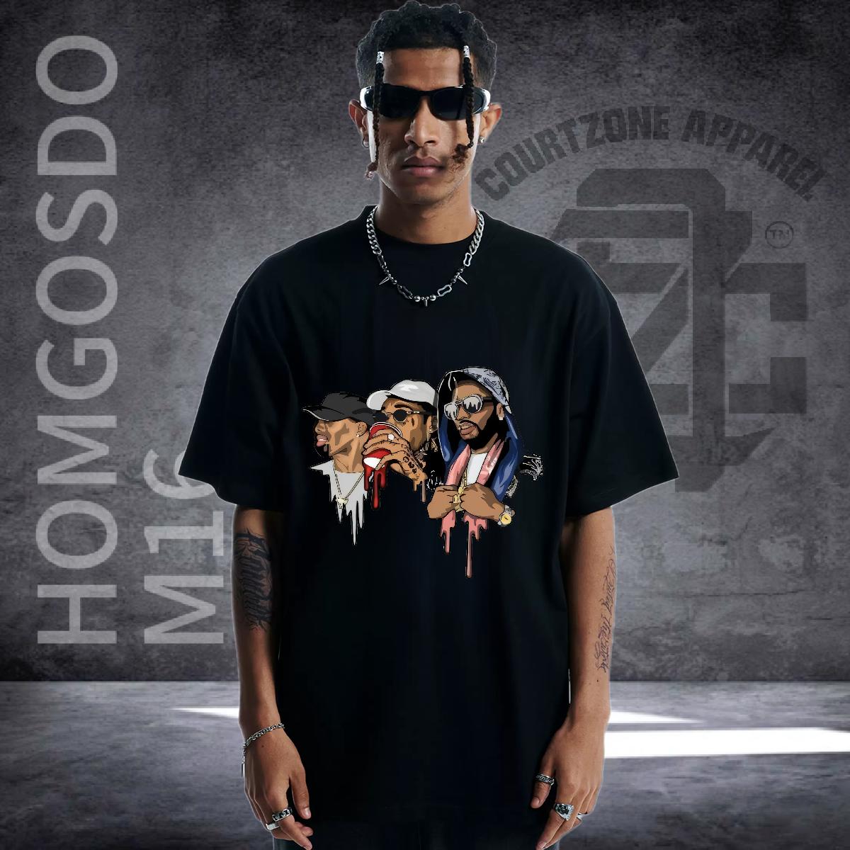 Cool T-Shirts Street Wear 180g Cotton Men Clothes T-Shirt Fashion New Cartoon Print Polos