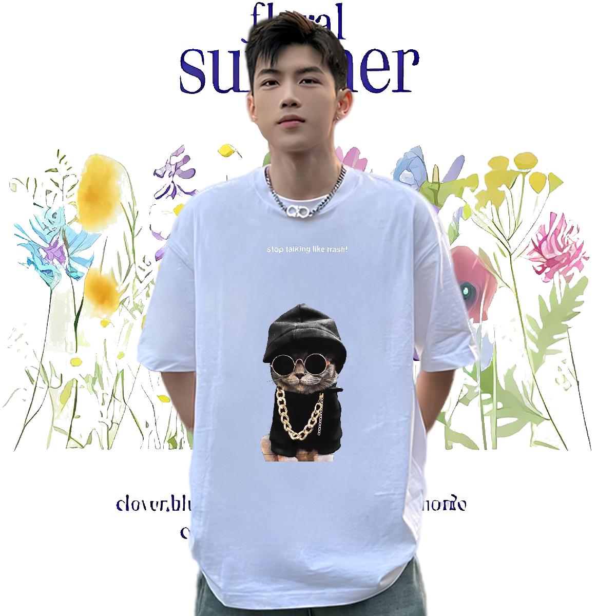 Customized Man T Shirts Breathable Short Sleeve Hip Hop Street Men Tees White Plus Size Unisex Tees