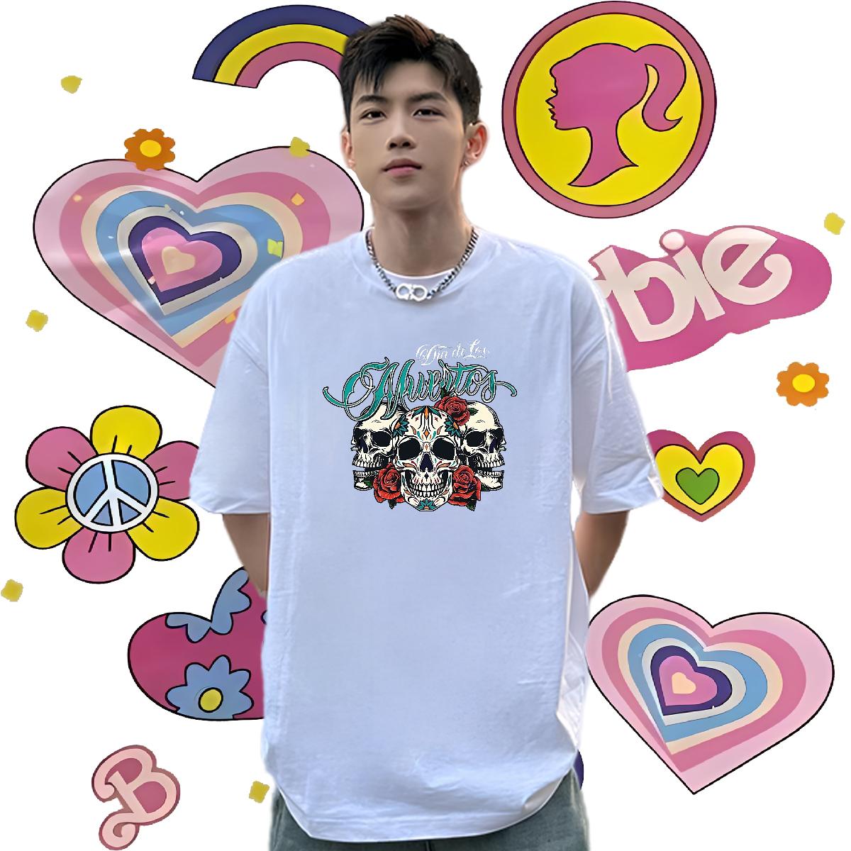 Comfortable T-Shirts Daily Outfit Breathable Crew Neck Cotton Men Clothes T-Shirt Custom Black White Tops Tees