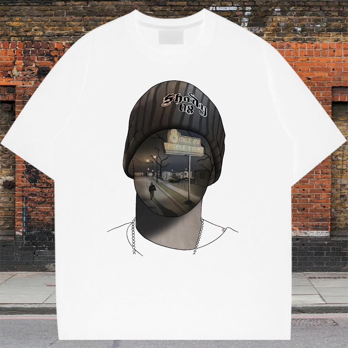 5A T-Shirts for Men High Street Hip Hop Breathable Short Sleeve Men Tshirts DIY Customized DIY Logo Clothings