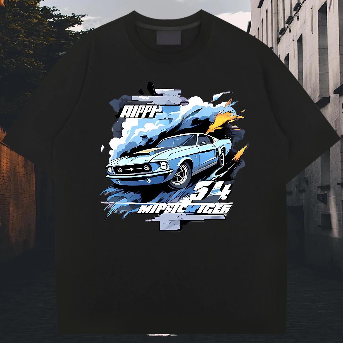 2024 Summer T Shirt For Man Custom Cartoon Street Wear Tshirts Crew Neck Cotton Loose Fit Tops Shirt