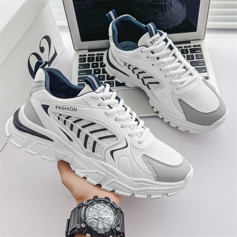 Sports Shoes 2024 Summer New Dad Trendy Shoes Mesh Shoes Breathable Thin Versatile Casual Running Shoes