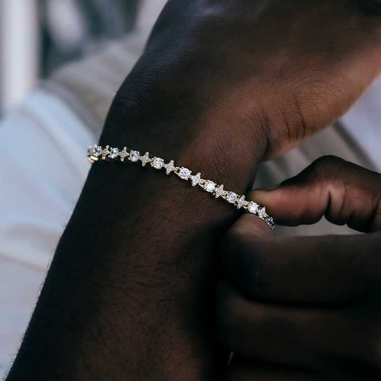 Birthday Valentine Jewelry 6mm White Gold Sterg Sier VVS Moissanite Dia Iced Out Star Tennis Bracelet For Women Men