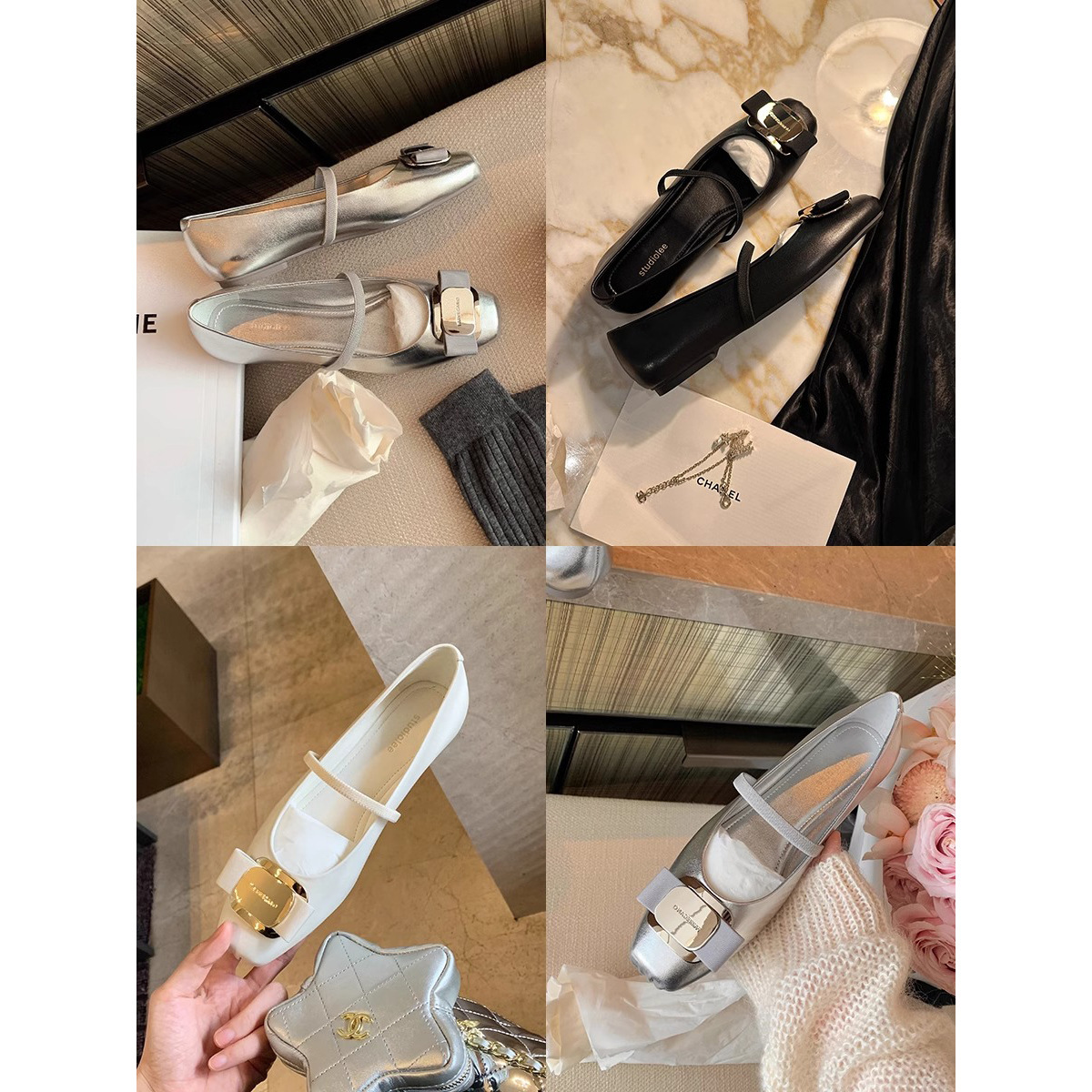 bow sole for soft Square women's flat bottomed ballet free shipping single shoes Lhshoe