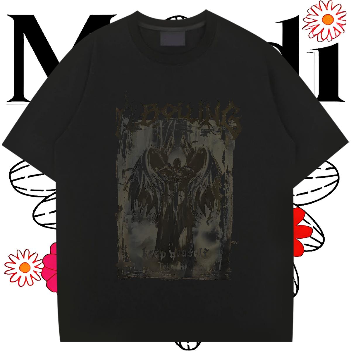Loose Man T Shirts Outdoor Breathable Short Sleeve Tshirt for Man Woman Fashion Floral Print Tops Shirt