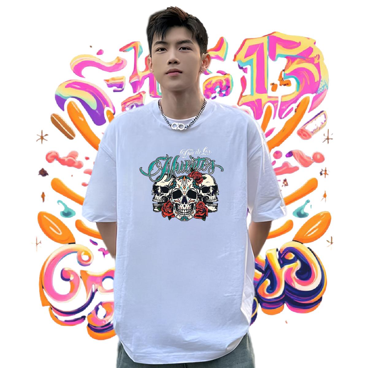 Loose Fit T shirt Street Casual Short sleeve Cotton Soft Men Clothes T-Shirt New Designer Anime Print Clothes