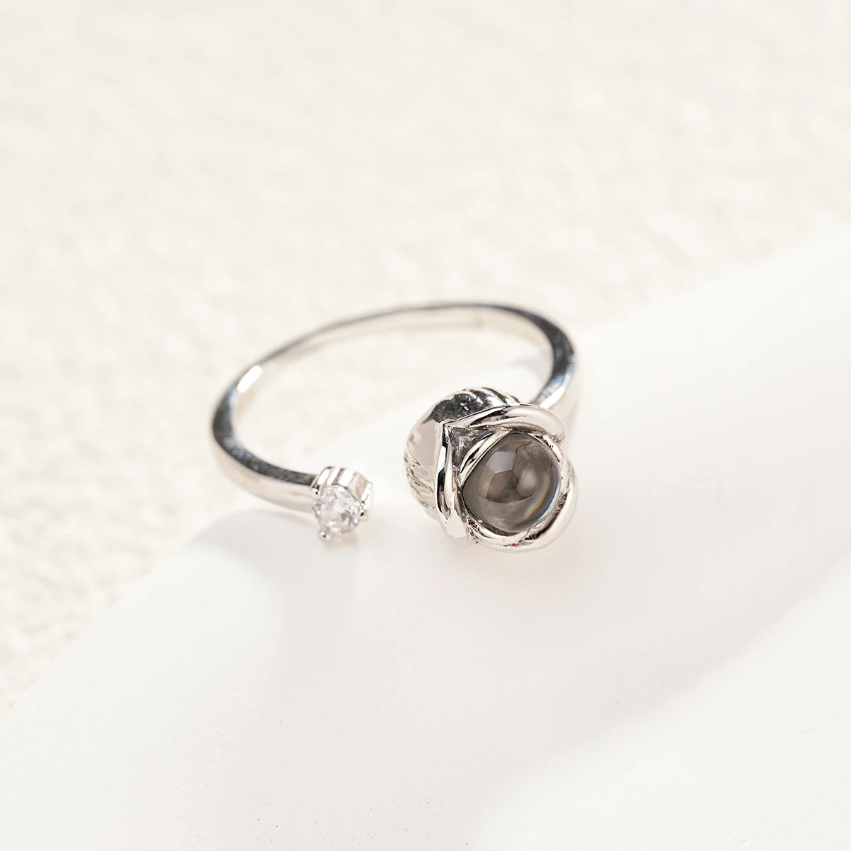 Rose Flower Projection Ring Custom Stainless Steel Projection Ring Family Memory Gift Dog Projection Ring Bridesmaid Gif 240530