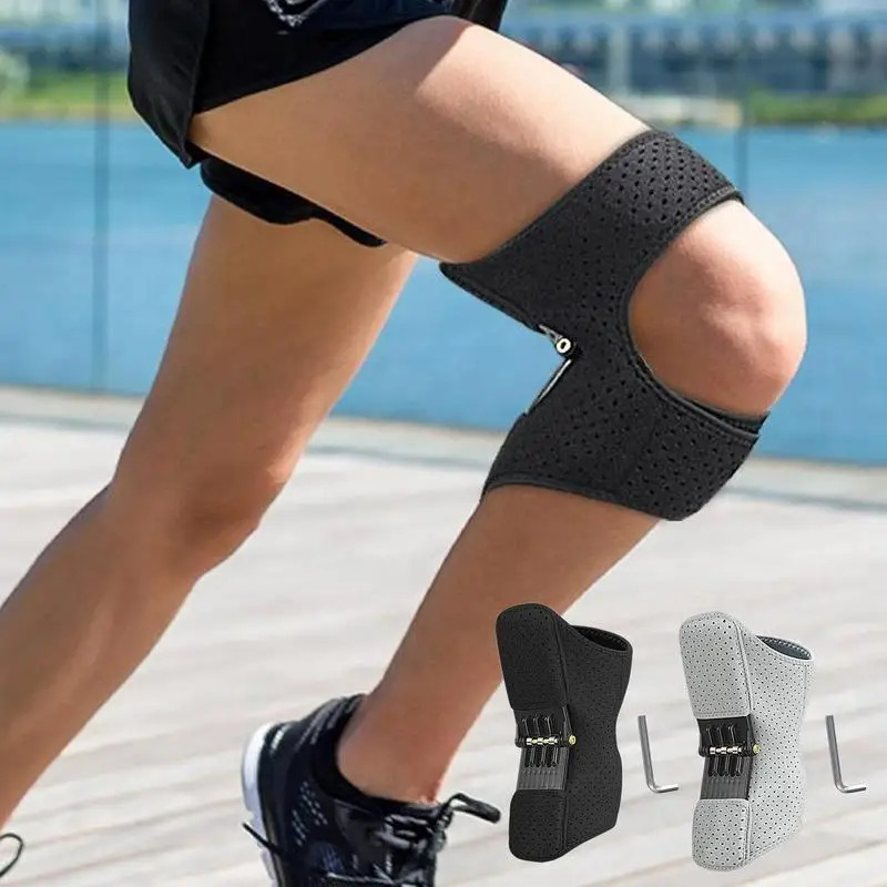 Joint Support Knee Pads Breathable Nonslip Lift Care Powerful Rebound Spring Force Booster Loaded Knees Brace 240522