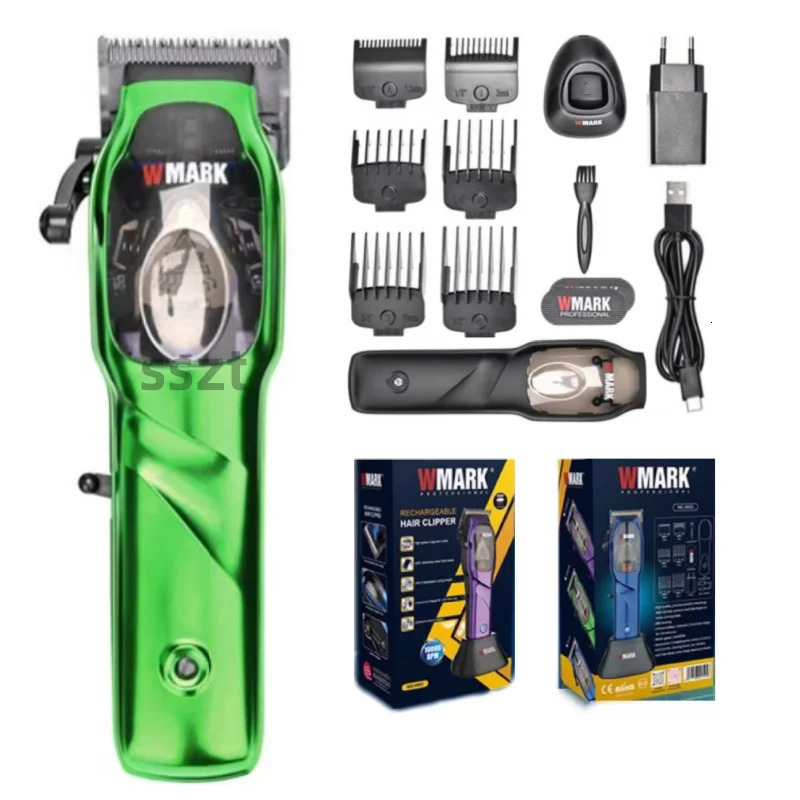 WMARK NG9003 rechargeable electric hair clipper highend mens with charger base 6500rpm 240516