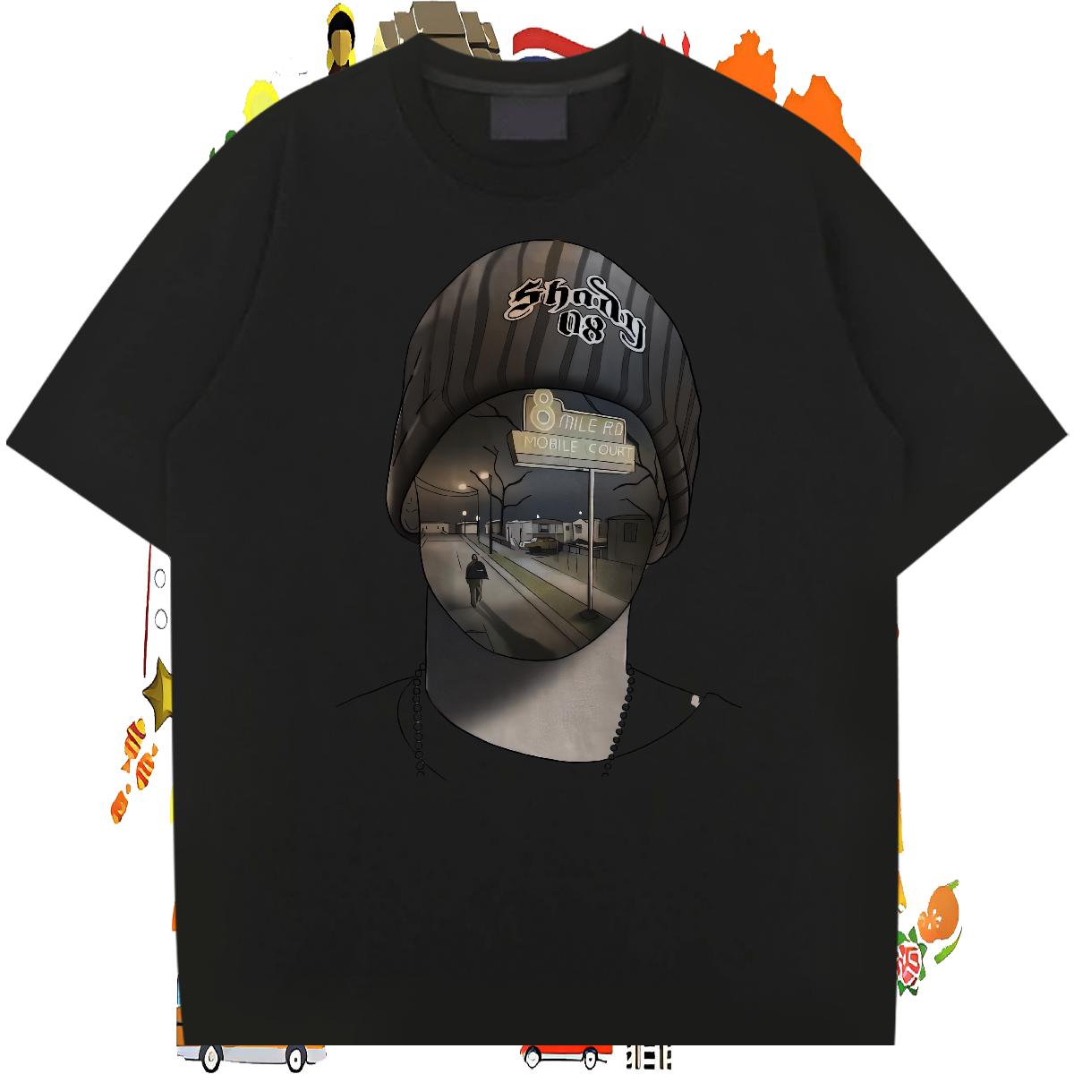 Designer T-Shirts for Men Hip Hop Crew Neck Cotton Men Tops Tees 2024 Black Oversized Wear